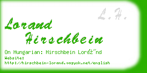 lorand hirschbein business card